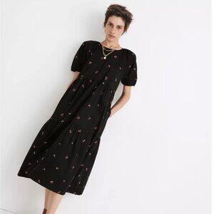 Madewell Short Sleeved Catail Dress In Amie Floral